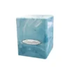 Marble Satin Cube - Light Blue / White
