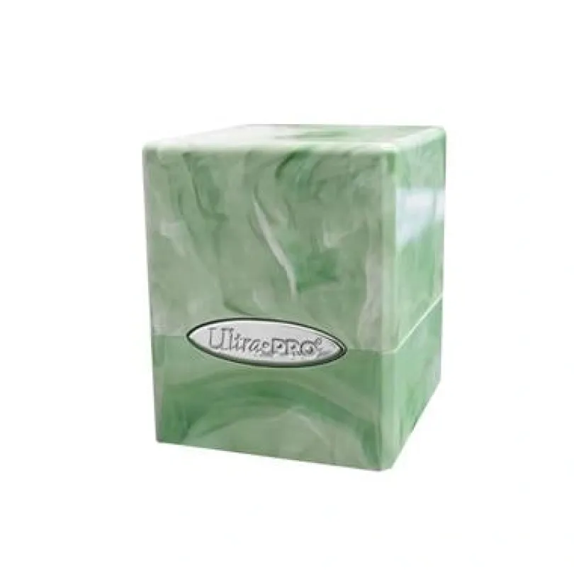 Marble Satin Cube - Lime Green / White