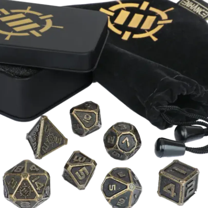 Metal Dice Set Ancient Bronze