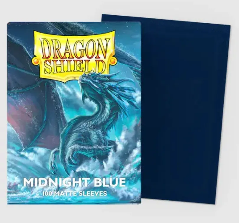 Midnight Blue Matte Sleeves Standard Size 100 Dragon Shield