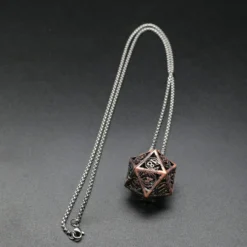 Mini Metal Dice Set Halsband Coppar D20 Metall