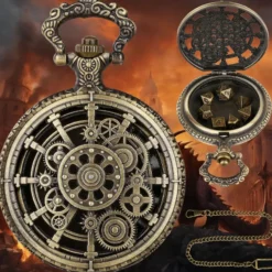 Mini Metal Dice Set Keychain Steampunk