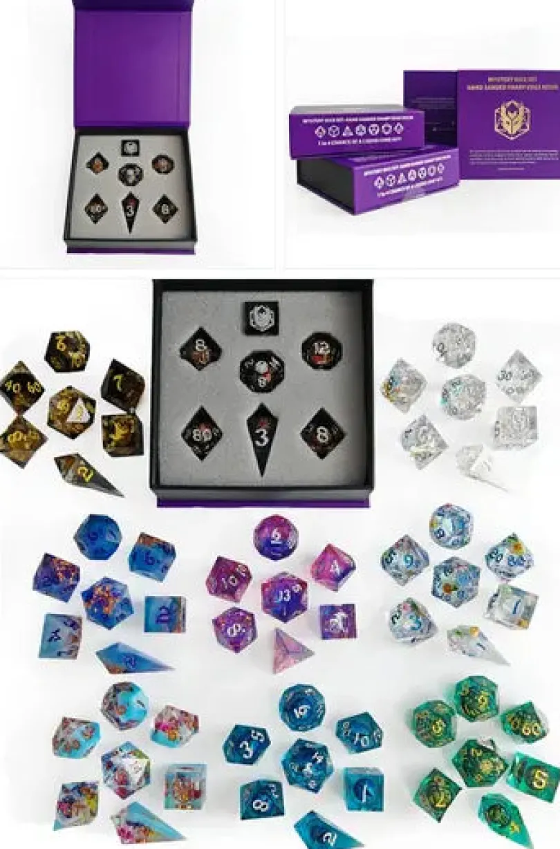 Mystery Full Matching Sharp Edge Resin Dice Set (7)