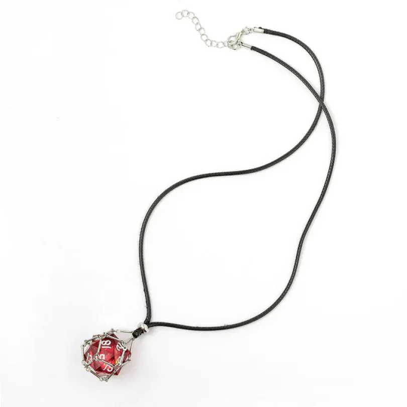 Mysticage Dice Chain with Random Sharp Resin D20s Silver