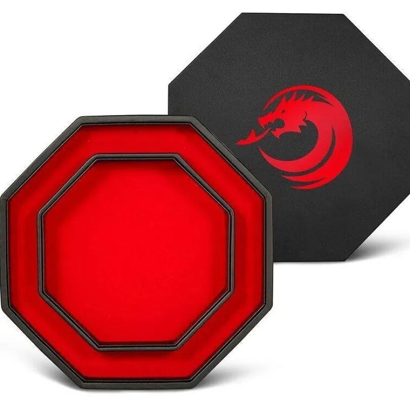 Octagon Dice Tray Red