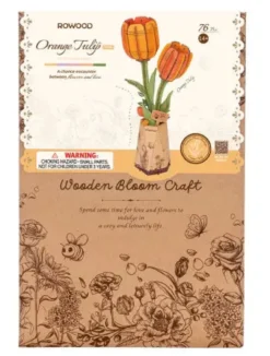 Orange Tulip Wooden Flower Bouquet Rowood Rolife