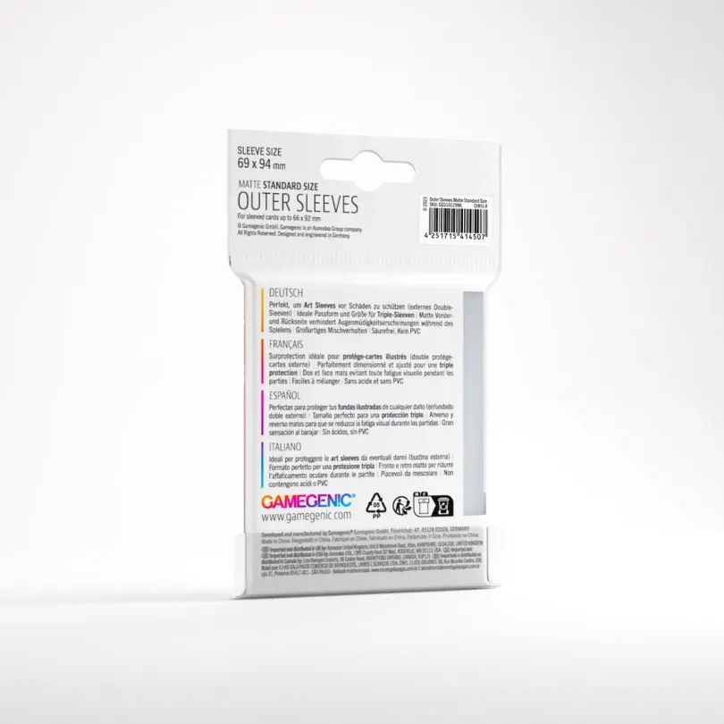 Outer Sleeves Matte Standard Size (50 Sleeves)