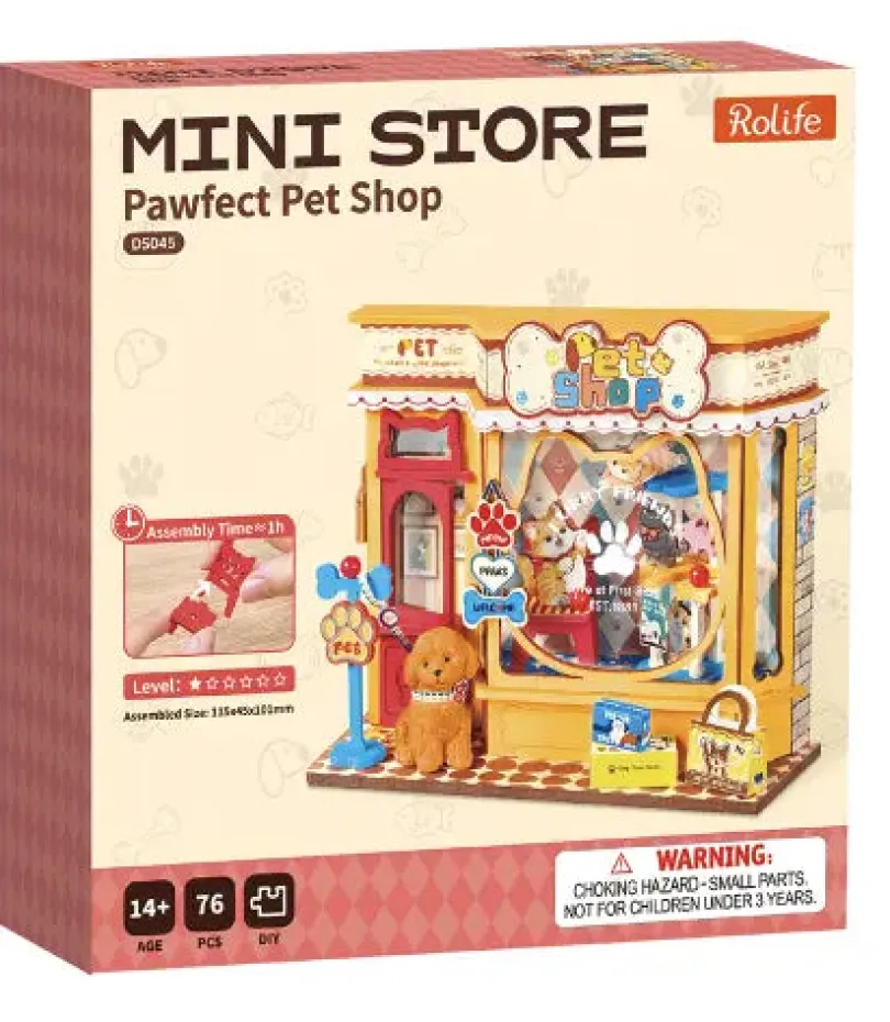 Pawfect Pet Shop Diy Miniature House Bookshelf Decoration Kit Rolife Rolife