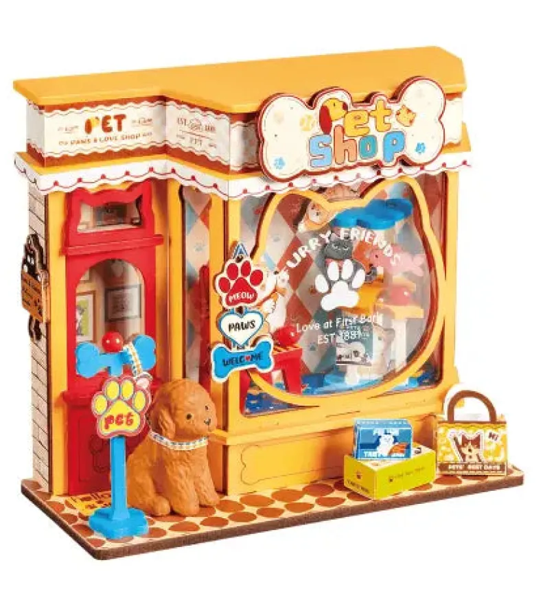 Pawfect Pet Shop Diy Miniature House Bookshelf Decoration Kit Rolife Rolife
