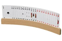 Playing card holder, wood, 35 cm (6693)