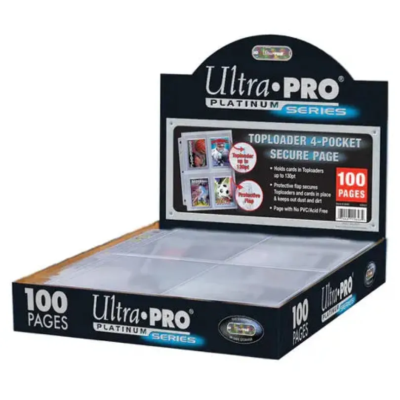 4-Pocket Secure Platinum Page for Toploaders (100st)