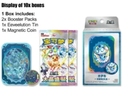 Pokemon Terastal Gathering Tin Collection Box Chinese - Vaporeon (Kinesisk)