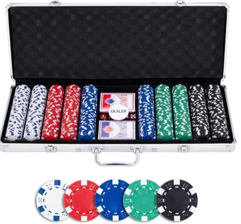 Pokerset I Metallvaska Med 500 Marker 115 Grams