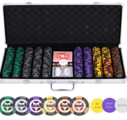 Pokerset i metallväska, high stake 500 marker (14 grams)