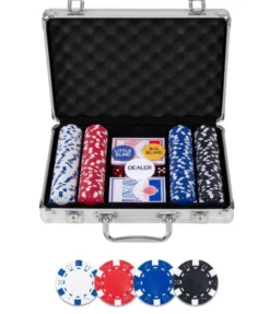 Pokerset i metallväska, med 200 marker (11.5 grams)