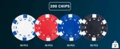 Pokerset i metallväska, med 200 marker (11.5 grams)