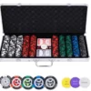 Poker Set In Silver Case Low Stake 500 Chips 14 Grams