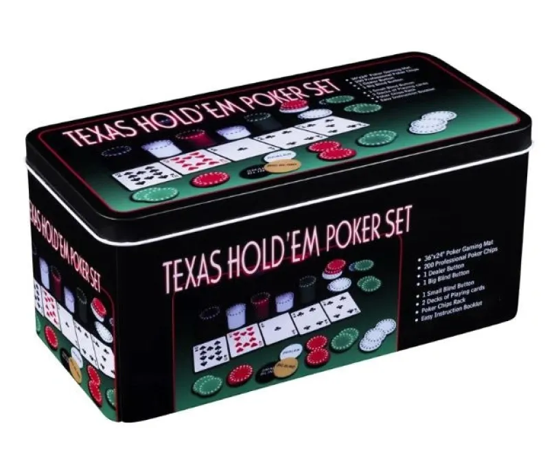 Pokerset Med Kortlekar Spelmatta Och 200 Marker 4 Gram