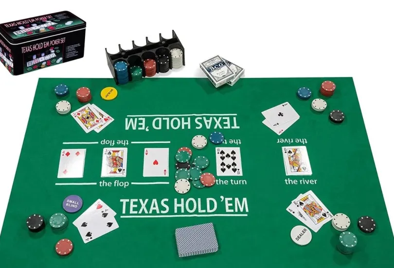 Pokerset Med Kortlekar Spelmatta Och 200 Marker 4 Gram