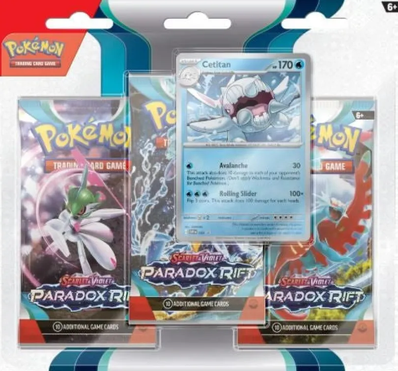Pokémon TCG - Scarlet & Violet 4 Paradox Rift 3-pack Blister - Cetitan