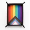 Pride Fold Up Velvet Dice Tray Rainbow Flag