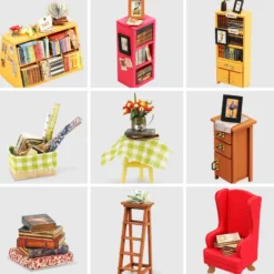 Sam's Study - DIY Miniature House, Bookshelf Decoration Kit - Rolife