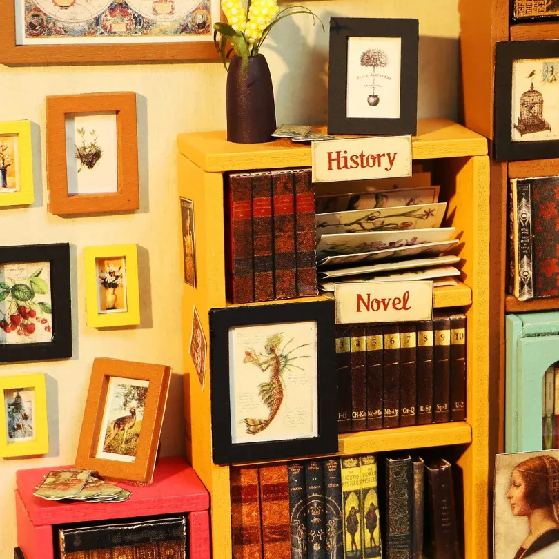 Sam's Study - DIY Miniature House, Bookshelf Decoration Kit - Rolife