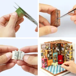 Sam's Study - DIY Miniature House, Bookshelf Decoration Kit - Rolife