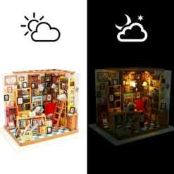 Sam's Study - DIY Miniature House, Bookshelf Decoration Kit - Rolife