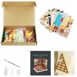 Sam's Study - DIY Miniature House, Bookshelf Decoration Kit - Rolife