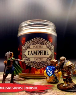 Scented Candle Campfire with Surprise D20 Dice