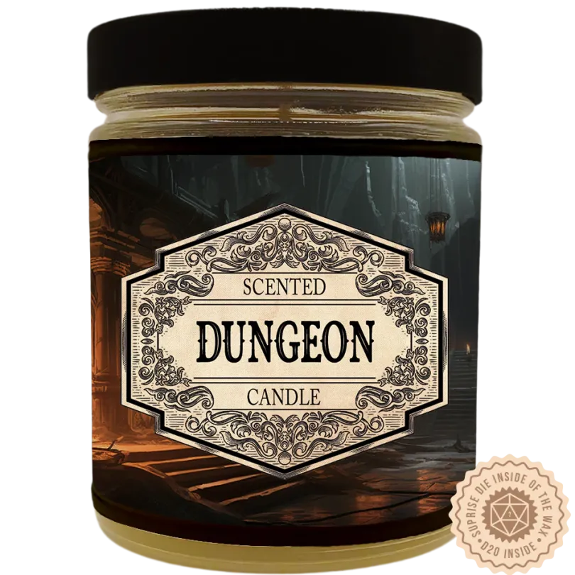 Scented Candle Dungeon with Surprise D20 Dice