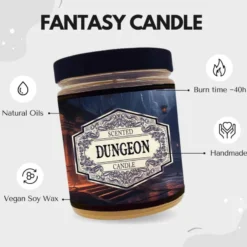 Scented Candle Dungeon with Surprise D20 Dice