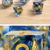 Sharp Edge Dice Set (7) Rings Blue