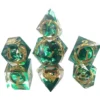 Sharp Edge Dice Set (7) Rings Green