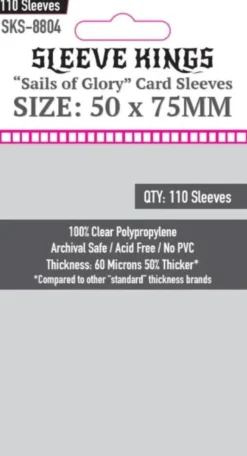 Sleeve Kings - "Sails of Glory" Card Sleeves, 50x75mm (110)