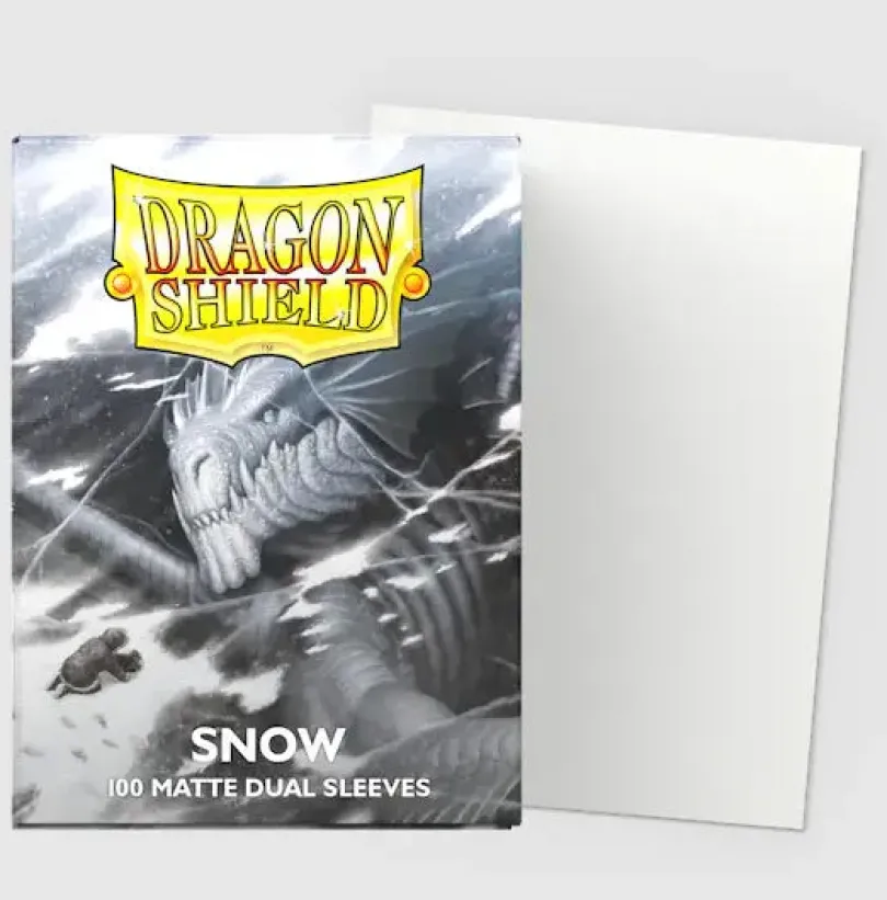 Snow Matte Dual Sleeves Standard Size 100 Sleeves Dragon Shield