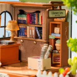 The Muse Bookshop Diy Miniature House Bookshelf Decoration Kit Rolife Rolife