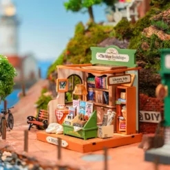 The Muse Bookshop Diy Miniature House Bookshelf Decoration Kit Rolife Rolife
