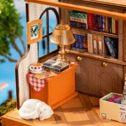 The Muse Bookshop Diy Miniature House Bookshelf Decoration Kit Rolife Rolife