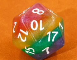 Titan D20 Glitter Rainbow 55mm With Dicebag