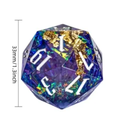 Titan D20 Purple Blue Glitter 33mm
