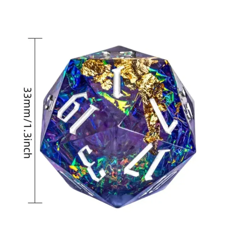 Titan D20 Purple Blue Glitter 33mm