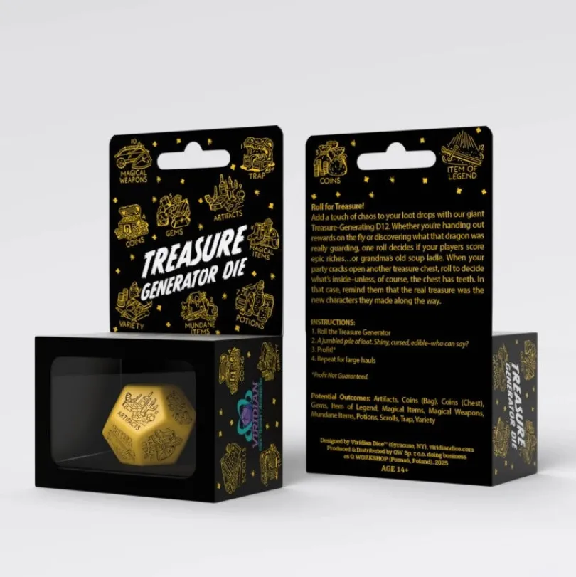 Treasure Generator Die Yellow Black