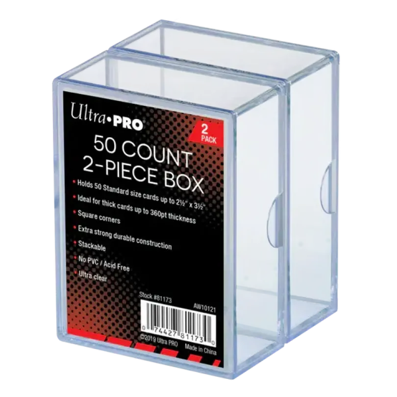 Ultra Pro 2 Piece 50 Count Clear Card Storage Box 2st Ultrapro