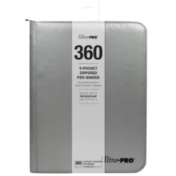 UP 12-Pocket Zippered PRO-Binder - Silver with Fire resistant material