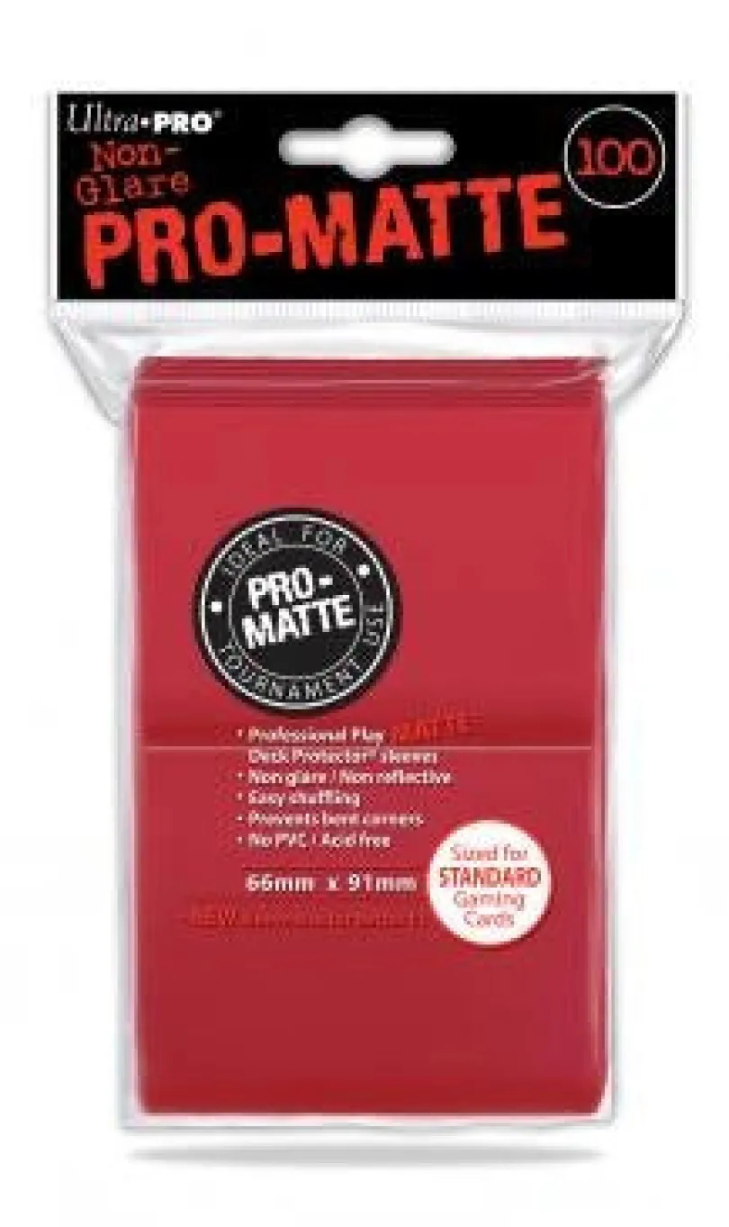Up Standard Deck Protector Pro Matte Red 100 Sleeves Ultrapro