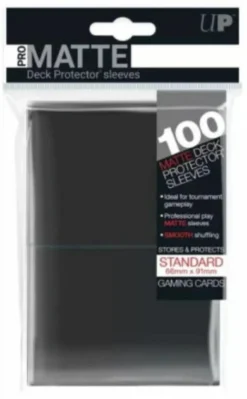 Up Standard Deck Protector Pro Matte Black 100 Sleeves