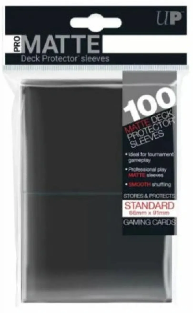 Up Standard Deck Protector Pro Matte Black 100 Sleeves