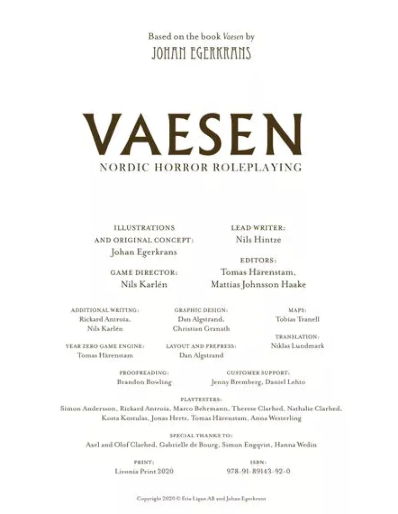Vaesen Nordic Horror RPG